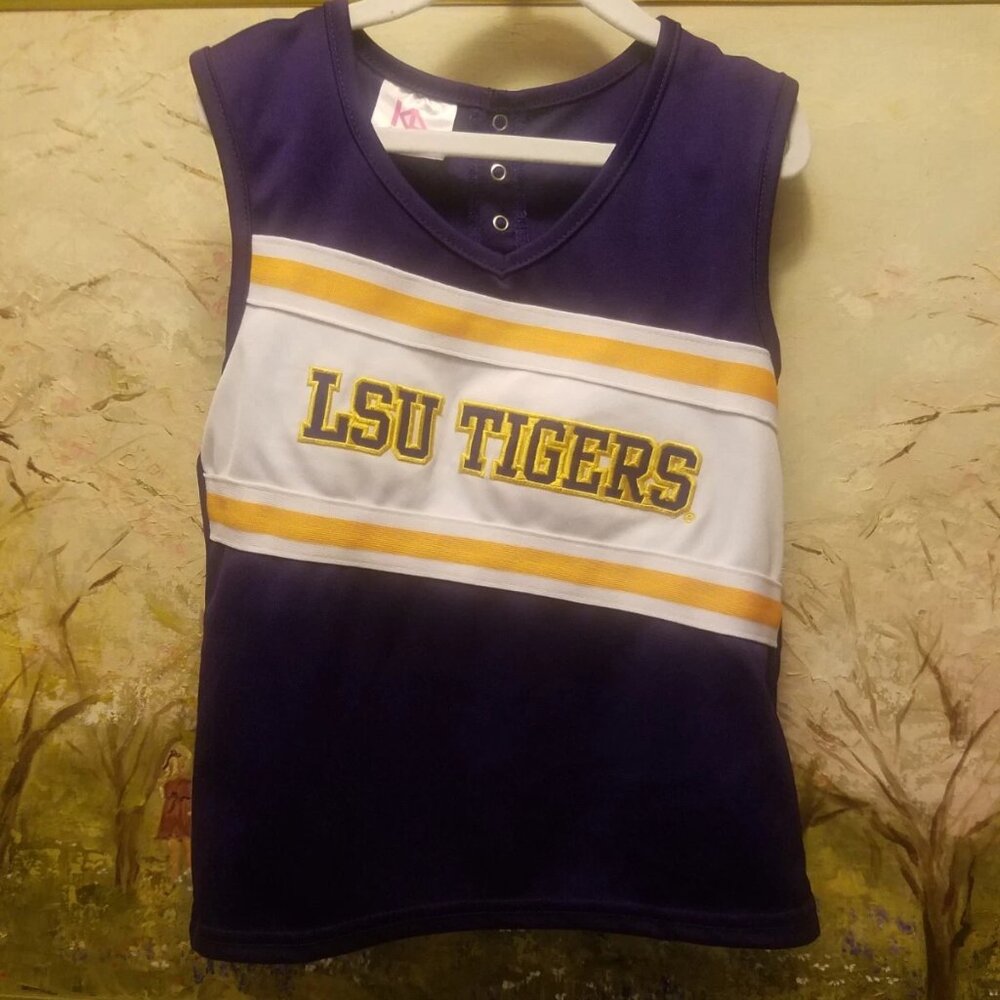 LSU Tigers Medium Girls Cheer Top by Knights Apparel Size 5 / 6